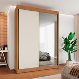 Guarda-roupa Casal 2 Portas De Correr 100% Mdf Chicago Cinamomo/off White