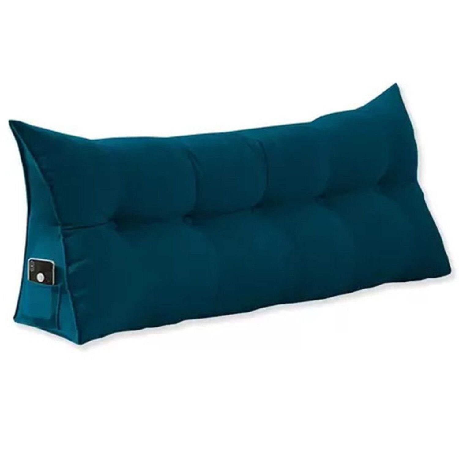 Almofada Apoio Para Cabeceira 90 Cm Solteiro Azul Marinho