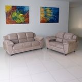 Conjunto De Sofás Clássico 3 E 2 Lugares Bege