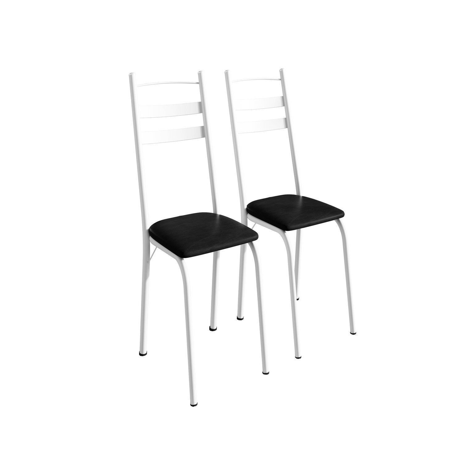 Kit 2 Cadeiras Para Sala De Jantar Milla Branco/ Preto