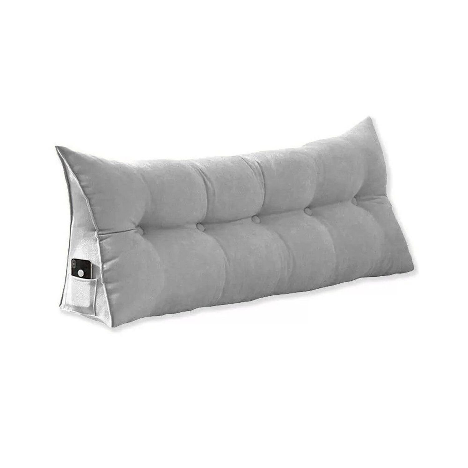 Almofada Apoio Para Cabeceira 90 Cm Solteiro Cinza