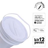 Balde Para Sorvete 20l E Tampa Rosca - Kit 12 Pçs