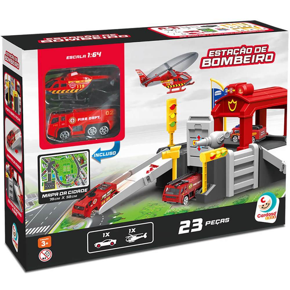 Estacao De Bombeiro Com 23 Pecas 1:64 Cardoso