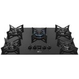 Cooktop A Gás Fischer 5 Bocas Fit Line Tripla Chama Trempe Iron Bivolt