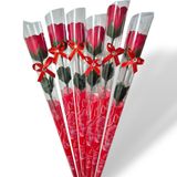 Rosas Artificiais Botão Flores 6 Unidade Cor Vermelha