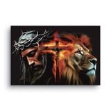 Quadro Decorativo Canvas Jesus Cristo E Leão De Judá 90x60cm