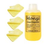 Kit 1 Limpa Chapeados Monzi 1000ml Grande + 3 Flanela Pano