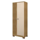 Armário Multiuso Versatile 2 Portas Com Chave Carvalho Americano Off White - Incorplac