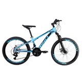 Bicicleta Aro 24 Rino Everest Freio Disco 21v Câmbio Shimano - Azul Bb - 13