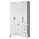 Guarda Roupa Infantil Sobral 4 Portas Branco Flex - Moval