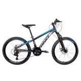 Bicicleta Aro 24 Rino Everest Freio Disco 21v Câmbio Shimano - Preto/azul - 13