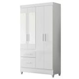 Guarda Roupa Infantil Madri 4 Portas Branco Flex Com Espelho - Moval