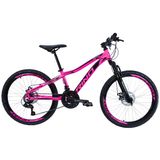 Bicicleta Aro 24 Rino Everest Freio Disco 21v Câmbio Shimano - Rosa Neon - 13