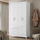 Guarda Roupa Infantil Ambiente Madri 4 Portas Branco Flex - Moval