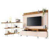 Estante Home Theater Artís Off White Cinamomo E Aparador Infinity Cinamomo - Hb Móveis