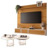 Home Suspenso Max Cinamomo Off White E Kit Mesa De Centro Sky Off White- Hb Móveis