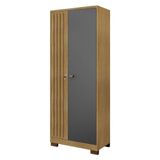 Armário Multiuso Versatile 2 Portas Com Chave Carvalho Americano Grafite - Incorplac
