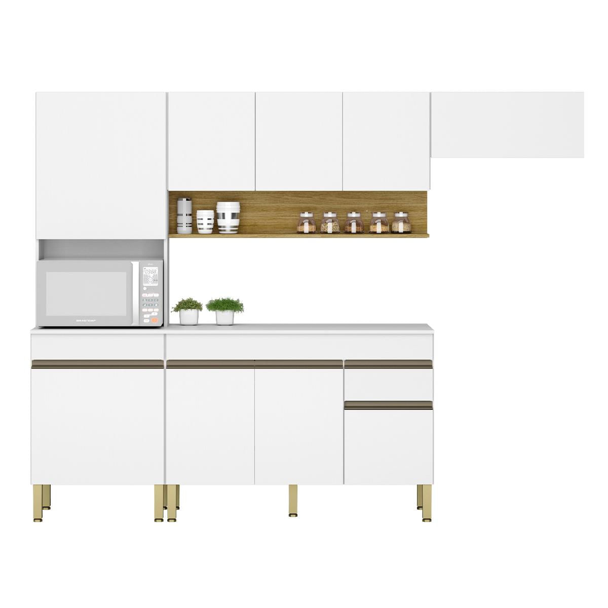 Conjunto De Armarios Modulados Line Com 9 Portas E 1 Gaveta Supremo/freijo