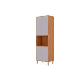Paneleiro De Cozinha Esplêndida Torre Quente C/ 4 Portas E 1 Nicho P/ Forno 70cm Cinamomo/platina - Mgm