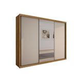 Guarda Roupa Casal 3 Portas De Correr (1 C/ Espelho) E 6 Gavetas Paradizzo/palazzo Cumaru/fendi 25 - Novo Horizonte