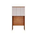 Modulado De Quarto Armário Ponte Aéreo Solteiro Rizon/linea C/ 3 Portas Cumaru/fendi 25 - Novo Horizonte