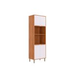 Paneleiro De Cozinha Esplêndida Torre Quente C/ 4 Portas E 2 Nichos P/ Forno 70cm Cinamomo/branco - Mgm