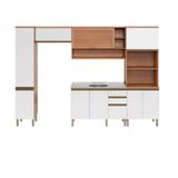 Cozinha Completa Modulada 5 Peças Com Torre Quente E Gabinete Pia Multimóveis Cr20407 Freijó-branco
