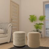 Kit 2 Puff Decorativo Estofado Para Sala De Estar Jolly