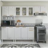 Cozinha Completa De Aço 4 Peças Armário Para Forno-micro E Balcão Multimóveis Cr20371 Branco