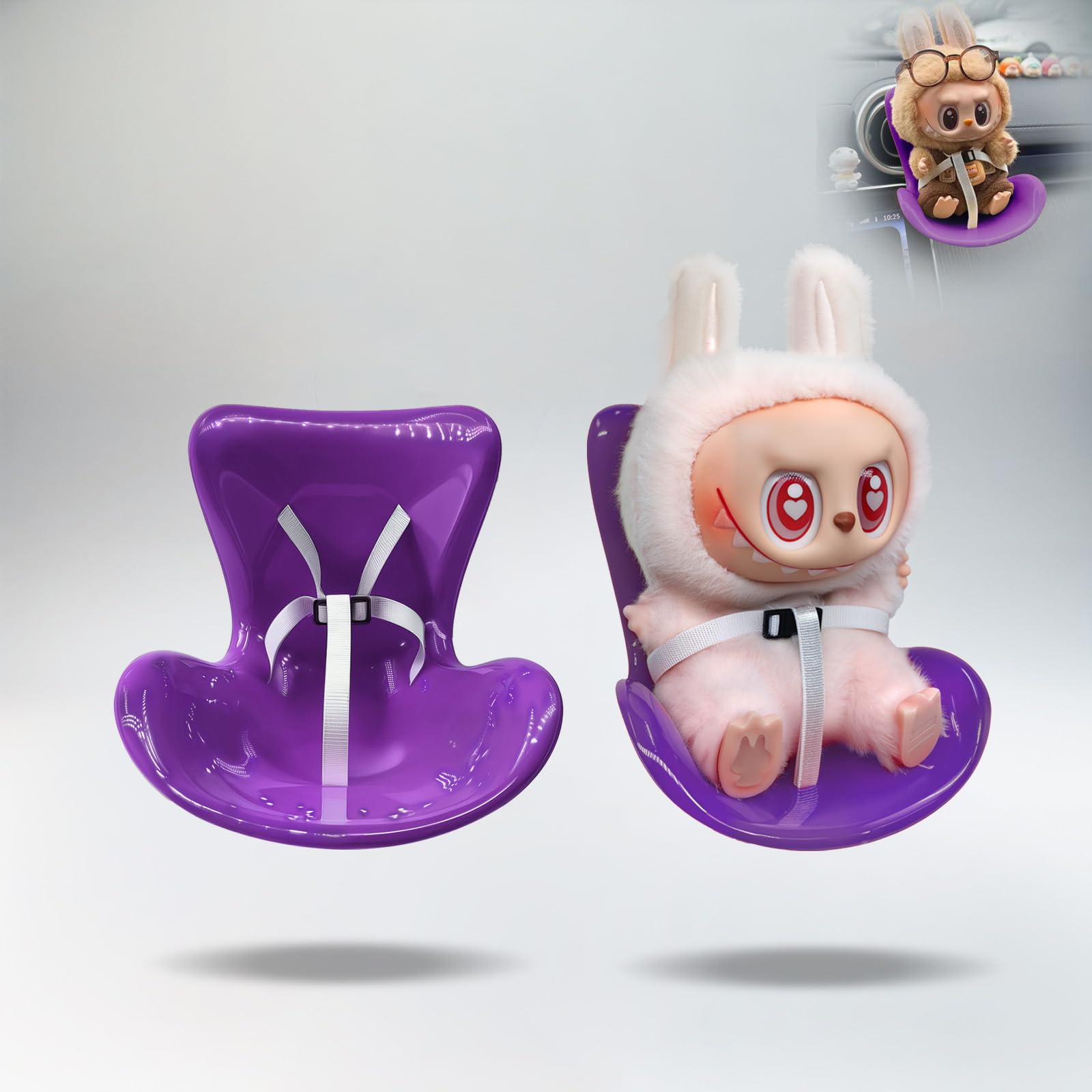 Acessórios Para Labubu Dolls Doll Vent Car Seat Purple