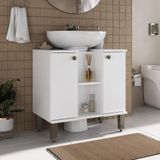 Gabinete De Banheiro Para Pia De Sobrepor 2 Portas 60,4cm Multimóveis Cr10137 Branco