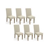 Cadeira Sala De Jantar 2cad131fr Kit 6 Un Freijó/linho Bege A019 - Kappesberg