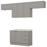 Cozinha Modulada 5 Pecas 280 Cm Americana Cinza Calcare Henn