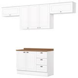 Cozinha Modulada 5 Pecas 280cm Americana Branco Nature Henn