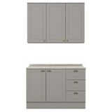Armario Aereo E Balcao 120 Cm Ce169 Americana Cinza Calcare Henn