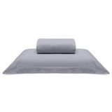 Jogo De Cama Buettner Solteiro Malha 100% Algodão Liso 2 Peças Image Cinza
