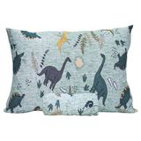 Jogo De Cama Solteiro Portallar Malha Misto Estampado Dino Selva 2 Pçs Com Elastico Verde