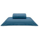 Jogo De Cama Buettner Solteiro Malha Liso 2 Peças Image Azul