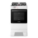 Fogão A Gás Mesa Inox Tampa De Vidro Forno 50l Limpa Fácil E Acendimento Automático Esmaltec Ideal Top T4iab Cor Branco 4 Bocas Bivolt