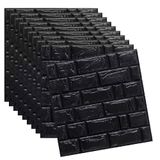 Papel De Parede 3d Tijolinho Preto Placa Autoadesiva 77x70cm Em Espuma, Revestimento Decorativo!