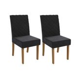 Cadeira De Cozinha 2cad133 Kit 2 Un Canela/suede Preto - Kappesberg