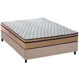 Cama Box Casal: Colchão Ortopédico Plumatex D45 / Anatômico Selectus + Base Crc Suede Clean (138x188)
