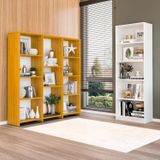 Kit Com 1 Estante Multiuso 5 Nichos Montreal E 1 Estante Livreiro 11 Nichos Odelia Branco/freijó