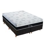 Cama Box Queen: Colchão Molas Masterpocket Ensacadas Polar Diamond + Base Crc Rústico Black (158x198)