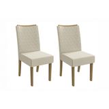 Kit 2 Cadeiras Sala Jantar 2cad129 2 Un Canela/linho Bege - Kappesberg