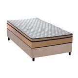 Cama Box Solteiro: Colchão Ortopédico Plumatex D45 / Anatômico Selectus + Base Crc Suede Clean (88x188)