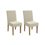 Cadeira De Cozinha 2cad133 Kit 2 Un Canela/linho Bege - Kappesberg