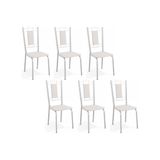 Kit 6 Cadeiras De Cozinha Florença C005 6 Un Cromada/branco 106 - Kappesberg