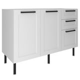 Balcao Para Pia Sem Tampo 120 Cm Mdf 2p 3g Cz3300 Branco Tecno Mobili