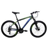 Bicicleta Aro 26 Rino Everest - 21 Vel. Cambios Shimano - Azul/verde - 17